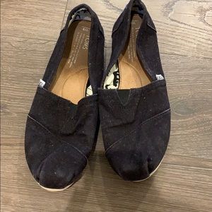 Black canvas slip on Toms
